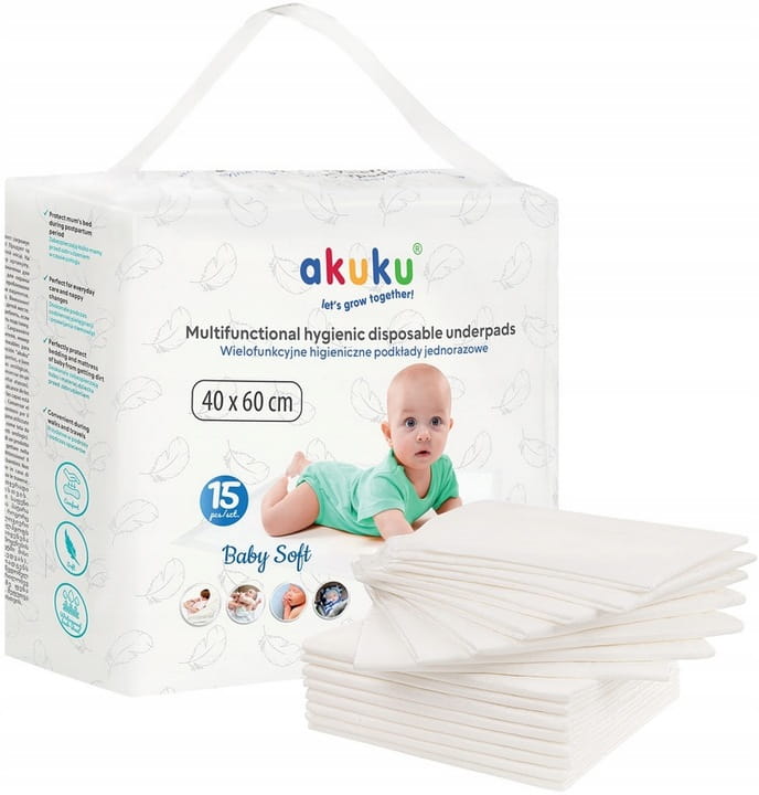 Akuku podkład jednorazowy 40x60 przewijak 15szt