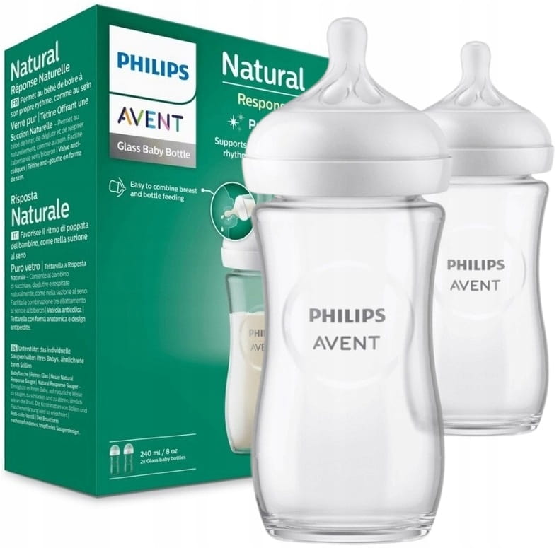 Philips Avent zestaw 2x szklana butelka do karmienia natural response