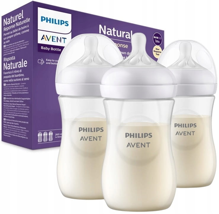 Philips Avent zestaw butelek do karmienia 3x 260ml response smoczki