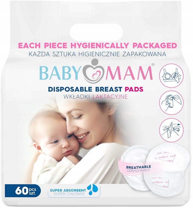 Wkładki laktacyjne superchłonne żelujące 60szt Babymam
