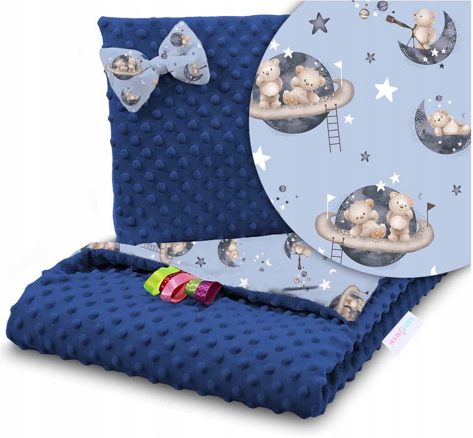 Kocyk minky 75x100 kołderka + poduszka Babymam