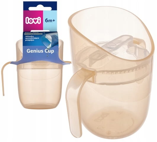 Lovi kubek treningowy genius 150ml z uchwytami 6m+ nude