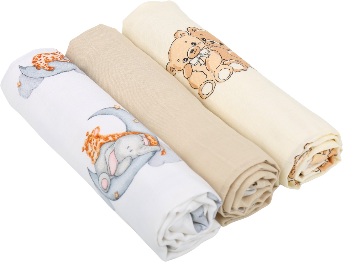 Pieluchy muślinowe pieluszki premium zestaw 3szt 60x75cm Babymam