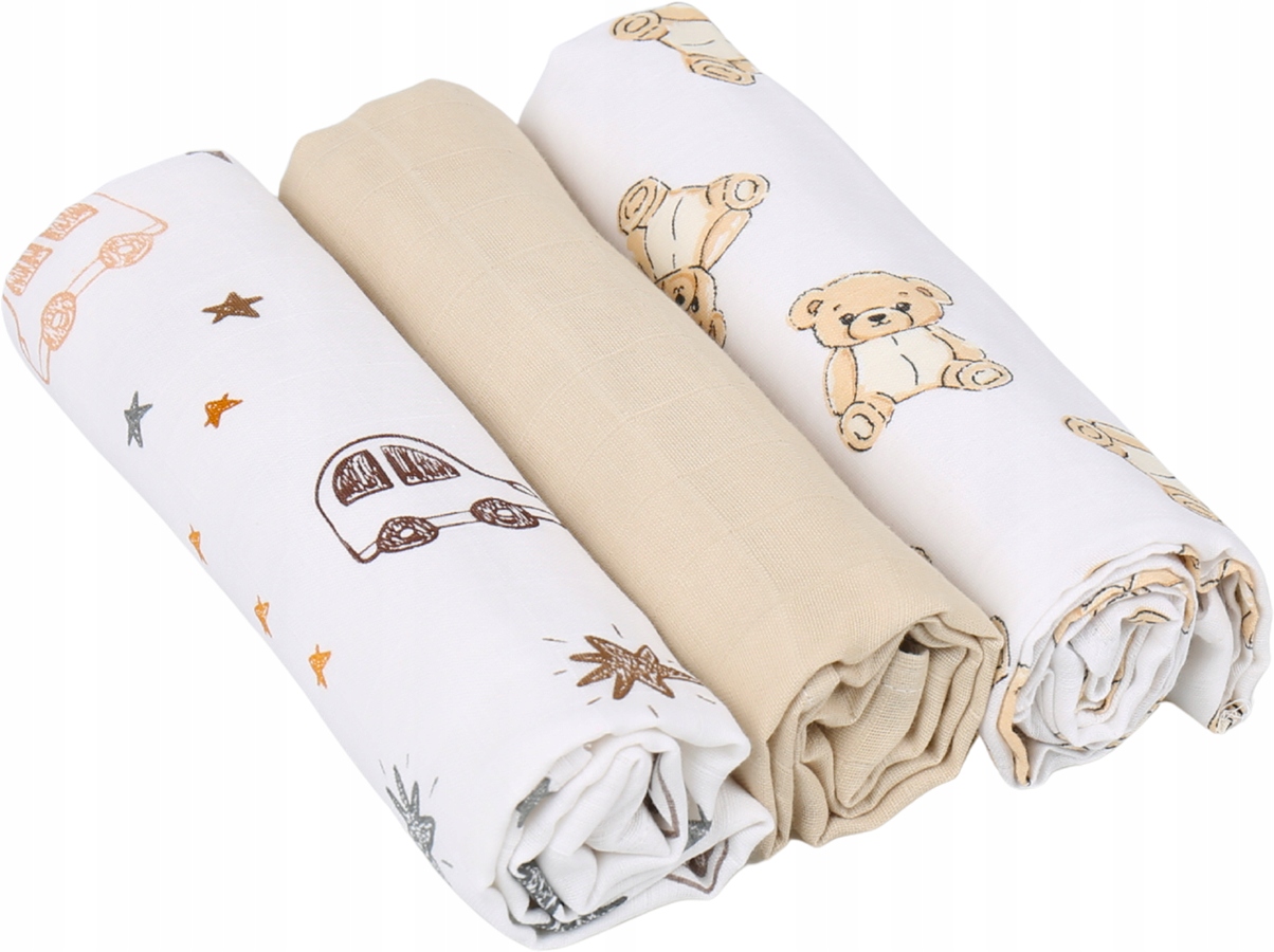 Pieluchy muślinowe pieluszki premium zestaw 3szt 60x75cm Babymam
