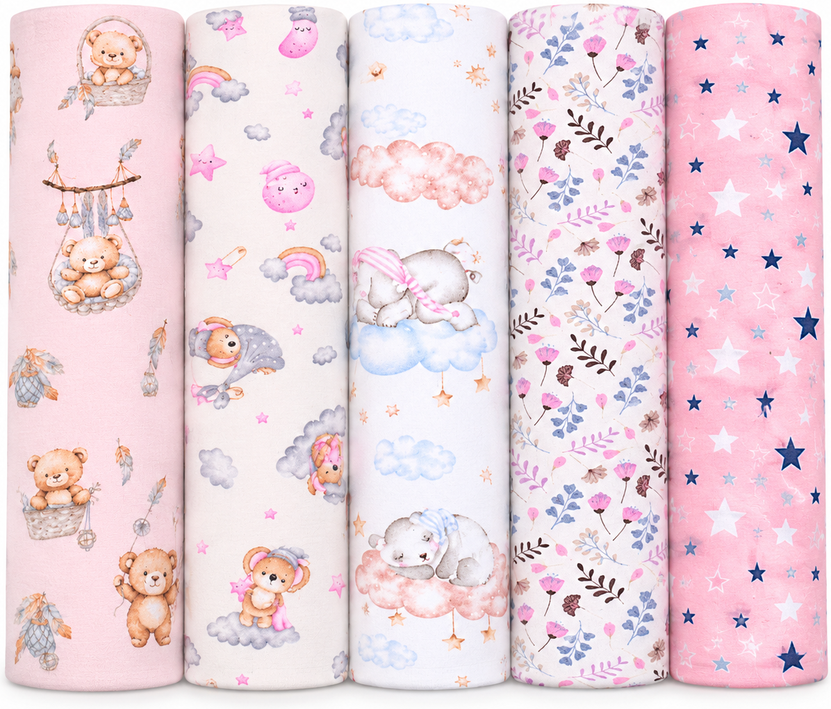 Babymam pieluszki flanelowe kolorowe pieluchy premium 5szt